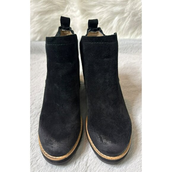 Sofft Emeree 6M Wedge Chelsea Ankle Bootie Black Suede Leather Waterproof - Picture 1 of 8